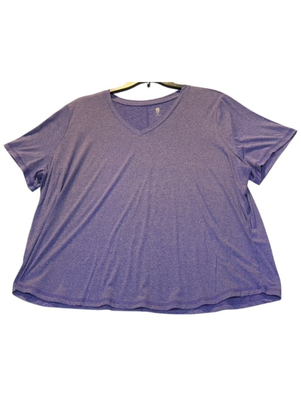 Ideology Womens Plus Size 3X V-Neck Performance Top In Blazing Purple Rapidry